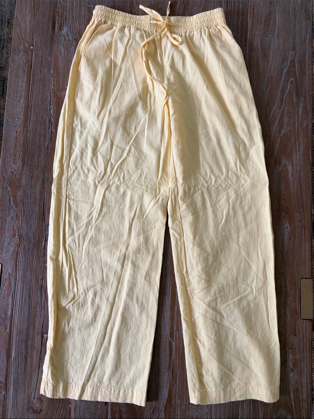 Cotton On Wide Leg Pants in Pale Yellow size 6